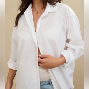 Aerie Good Day White Button-Up Shirt - Women